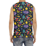 Watercolor Rocket Pattern Print Men's Fitness Tank Top