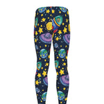 Watercolor Rocket Pattern Print Men's leggings