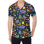 Watercolor Rocket Pattern Print Men's Shirt