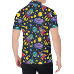 Watercolor Rocket Pattern Print Men's Shirt