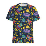 Watercolor Rocket Pattern Print Men's Sports T-Shirt