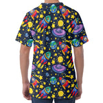 Watercolor Rocket Pattern Print Men's Velvet T-Shirt