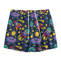 Watercolor Rocket Pattern Print Mesh Shorts