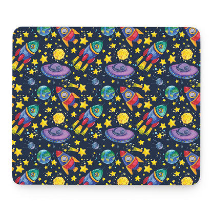 Watercolor Rocket Pattern Print Mouse Pad
