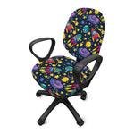 Watercolor Rocket Pattern Print Office Chair Cover