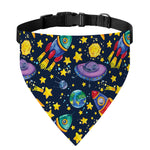 Watercolor Rocket Pattern Print Over The Collar Dog Bandana