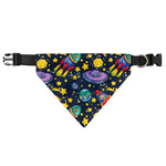 Watercolor Rocket Pattern Print Over The Collar Dog Bandana