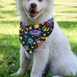 Watercolor Rocket Pattern Print Over The Collar Dog Bandana