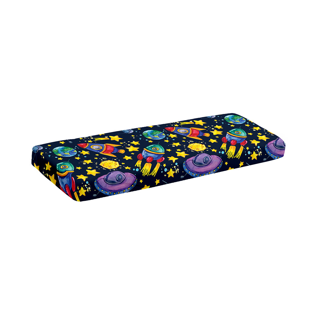 Watercolor Rocket Pattern Print Piano Keyboard Cover