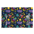 Watercolor Rocket Pattern Print Placemat