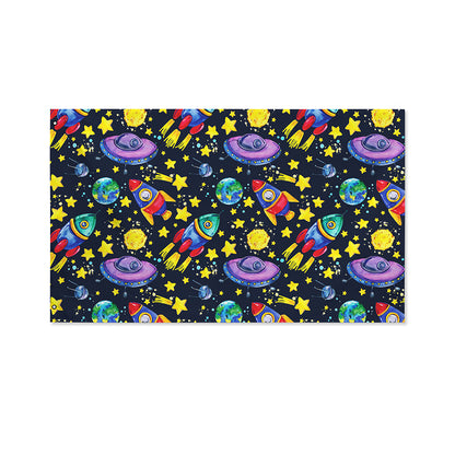 Watercolor Rocket Pattern Print Polyester Flag