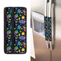 Watercolor Rocket Pattern Print Refrigerator Handle Covers