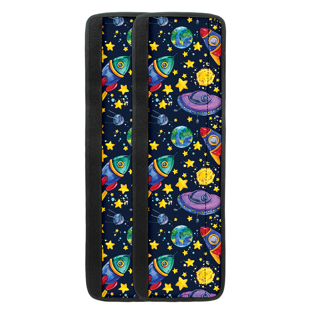 Watercolor Rocket Pattern Print Refrigerator Handle Covers