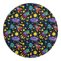 Watercolor Rocket Pattern Print Round Blanket