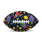 Watercolor Rocket Pattern Print Rugby Ball