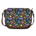 Watercolor Rocket Pattern Print Saddle Bag