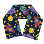 Watercolor Rocket Pattern Print Scarf