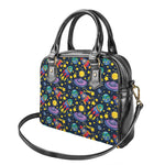 Watercolor Rocket Pattern Print Shoulder Handbag