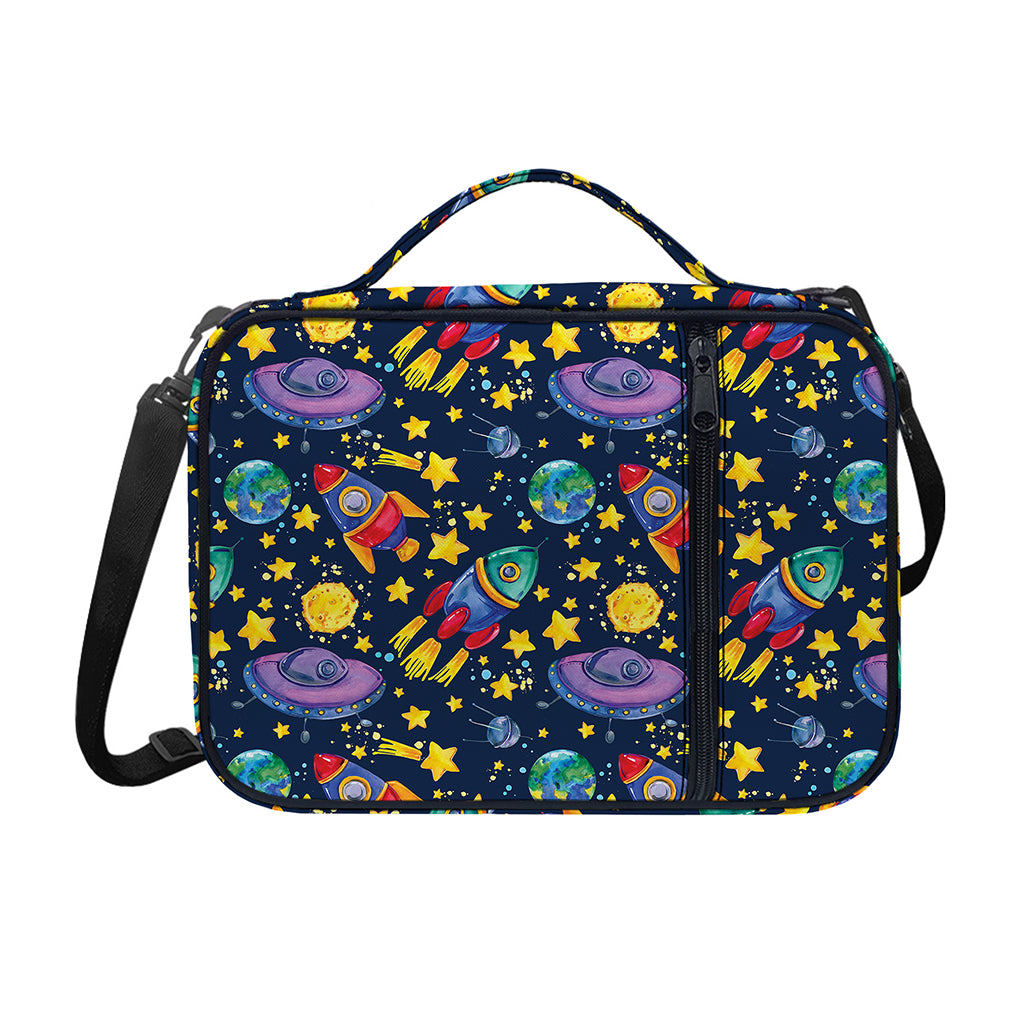 Watercolor Rocket Pattern Print Shoulder Strap Bible Bag