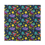 Watercolor Rocket Pattern Print Silk Bandana