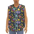 Watercolor Rocket Pattern Print Sleeveless Baseball Jersey