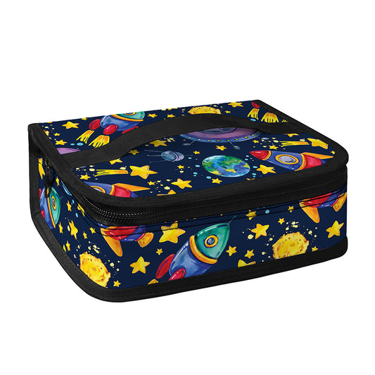 Watercolor Rocket Pattern Print Small Lunch Bag