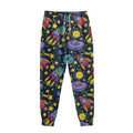 Watercolor Rocket Pattern Print Sweatpants