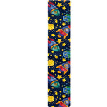 Watercolor Rocket Pattern Print Table Runner