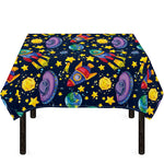 Watercolor Rocket Pattern Print Tablecloth