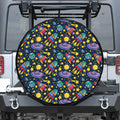 Watercolor Rocket Pattern Print Tire Cover