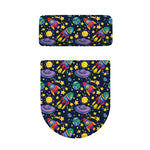 Watercolor Rocket Pattern Print Toilet Lid And Tank Cover Set