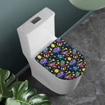Watercolor Rocket Pattern Print Toilet Lid Cover