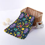 Watercolor Rocket Pattern Print Towel