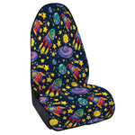 Watercolor Rocket Pattern Print Waterproof Car Seat Cover