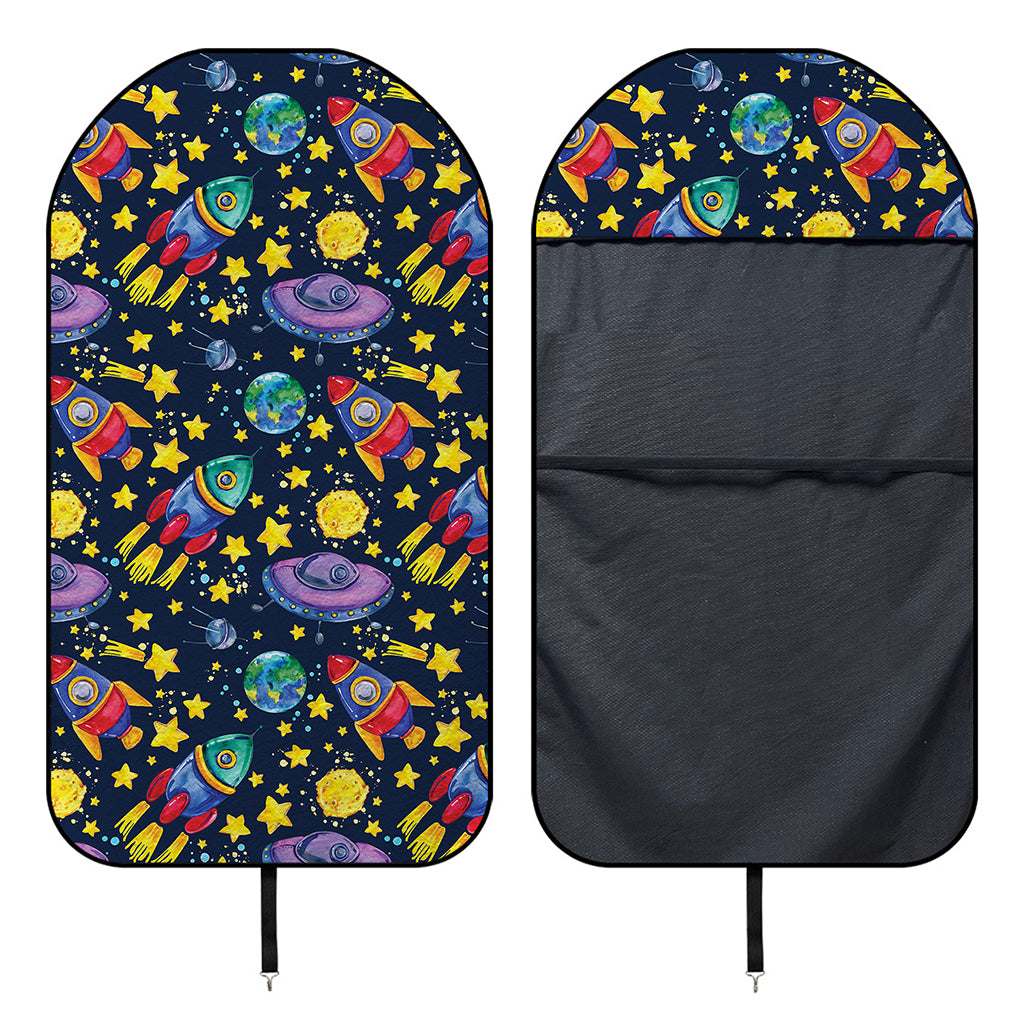 Watercolor Rocket Pattern Print Waterproof Car Seat Cover