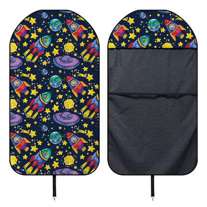 Watercolor Rocket Pattern Print Waterproof Car Seat Cover