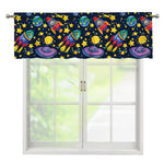Watercolor Rocket Pattern Print Window Valance