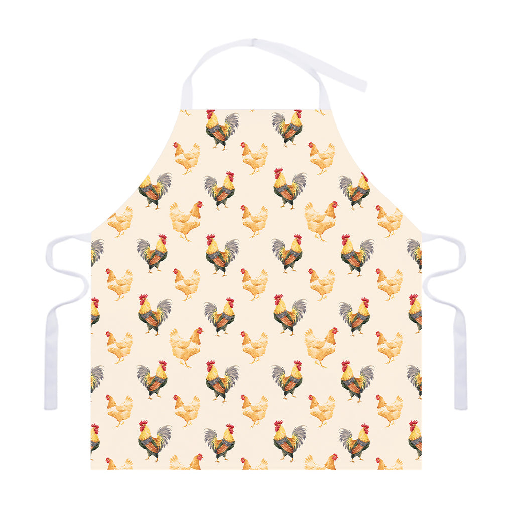 Watercolor Rooster Pattern Print Adjustable Apron