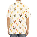 Watercolor Rooster Pattern Print Aloha Shirt