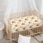 Watercolor Rooster Pattern Print Baby Crib Sheet