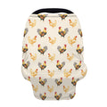 Watercolor Rooster Pattern Print Baby Seat Cover