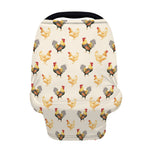Watercolor Rooster Pattern Print Baby Seat Cover