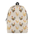 Watercolor Rooster Pattern Print School Backpack