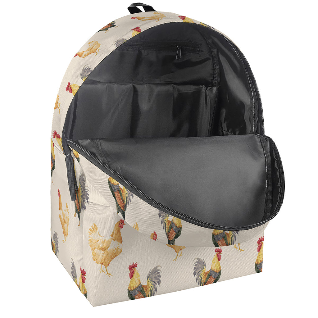 Watercolor Rooster Pattern Print Backpack
