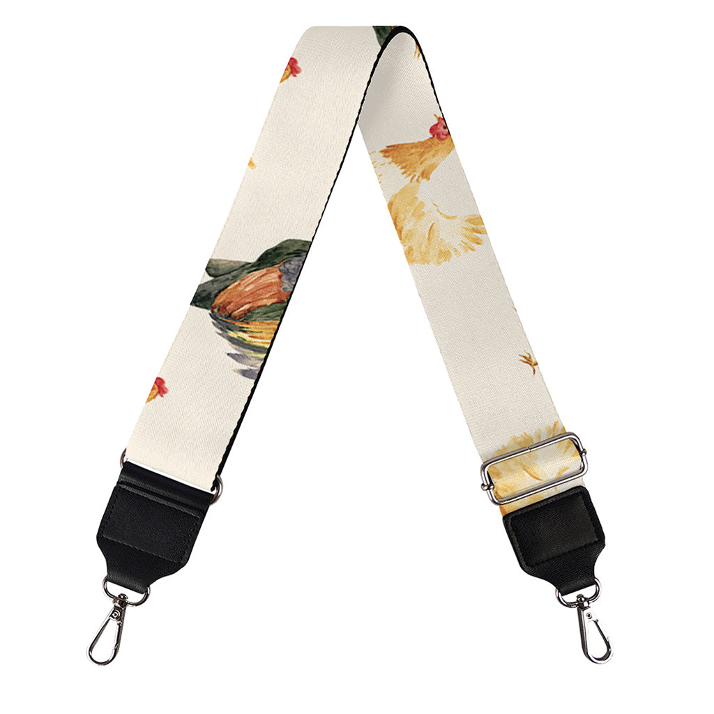 Watercolor Rooster Pattern Print Bag Strap