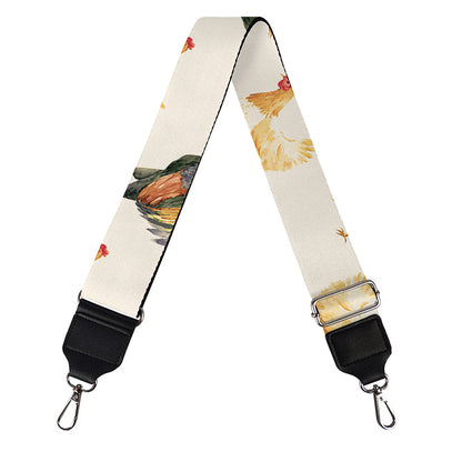 Watercolor Rooster Pattern Print Bag Strap