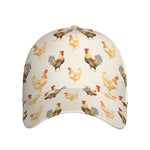 Watercolor Rooster Pattern Print Baseball Cap