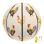 Watercolor Rooster Pattern Print Basketball