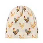 Watercolor Rooster Pattern Print Beanie