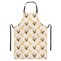 Watercolor Rooster Pattern Print Bib Apron With Pocket